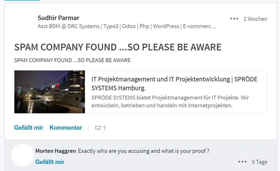 Il dipendente di DRC Systems Sudhir Parmar fa affermazioni nel gruppo di esperti Typo3